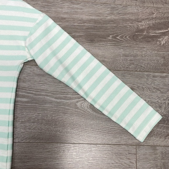 NWT T by Talbots Mint Green White Striped Mockneck Pullover Drawstring Hem XS - Picture 6 of 16